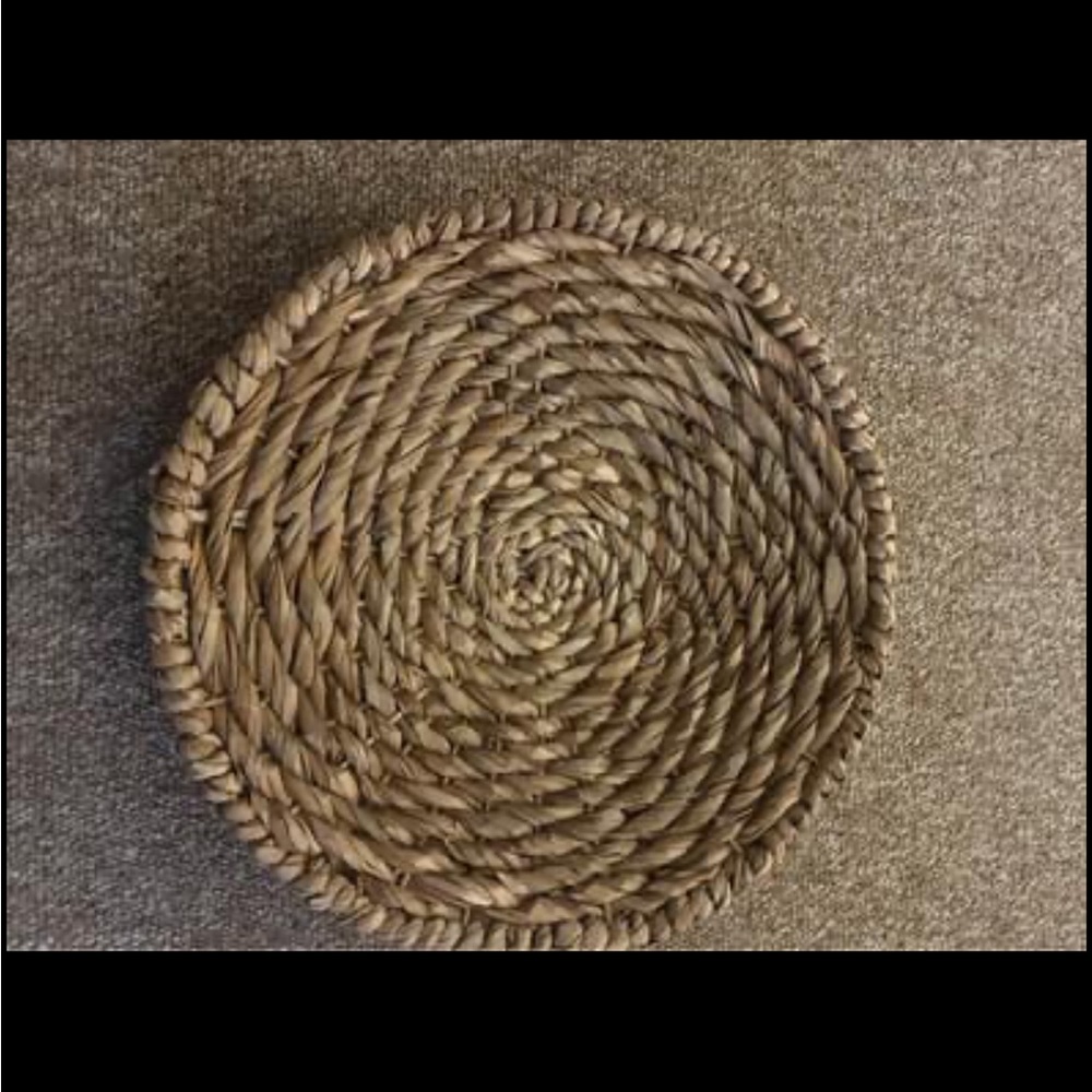 Shallow wicker bowl